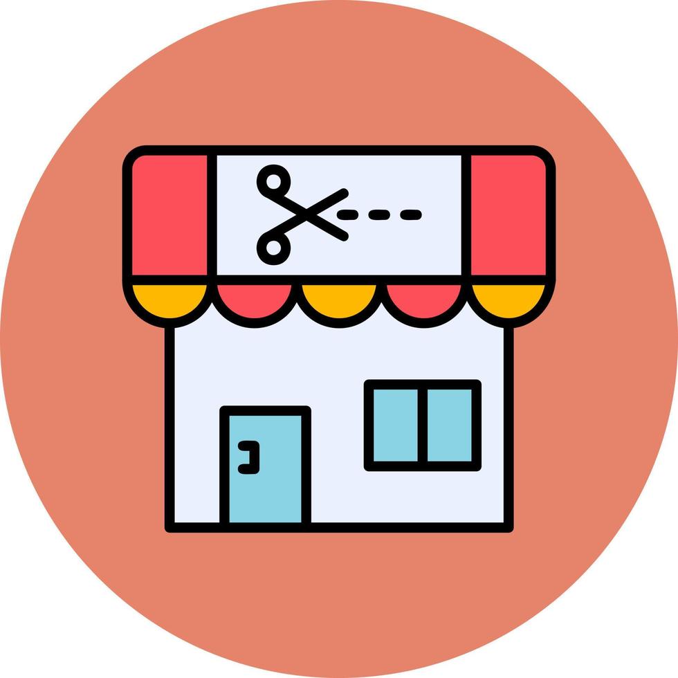 icono de vector de tienda de peluquero