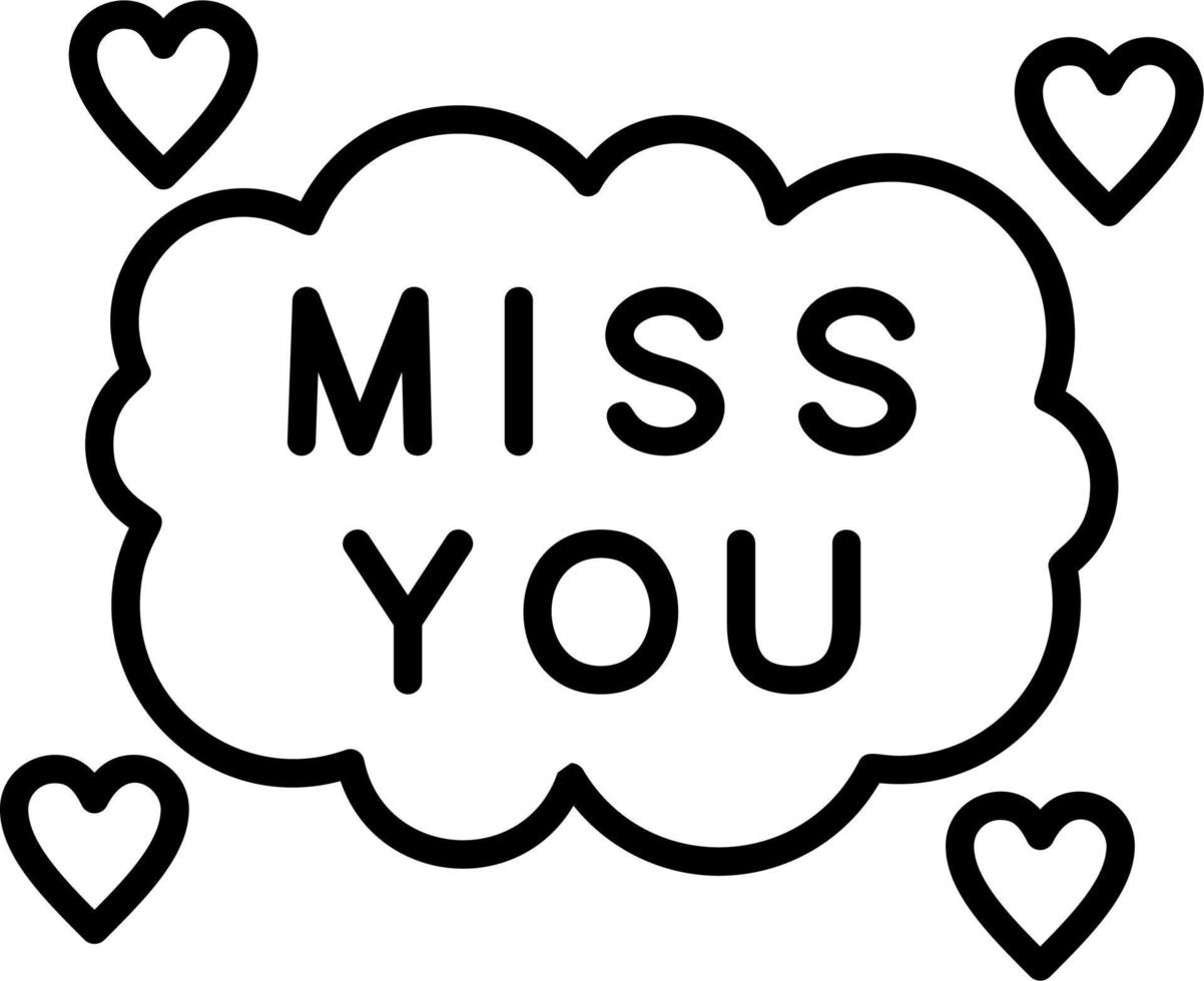 Miss You Vector Icon