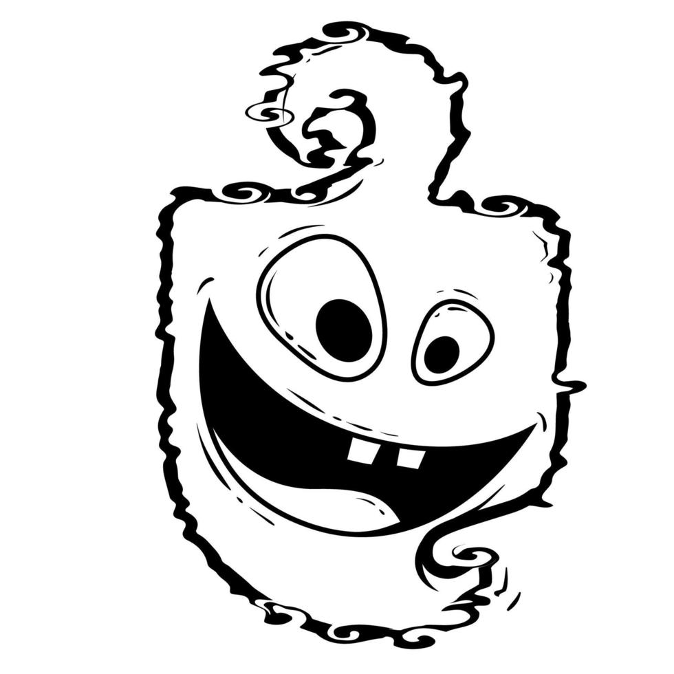Ghost and monster outline icon vector