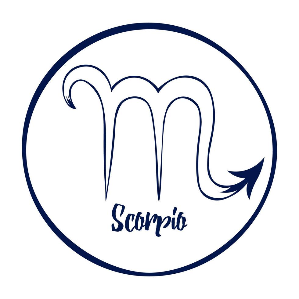 Hand drawn Zodiak signs. White Scorpio zodiac icons on a white background. Astrological symbols of the zodiac. Vedic astrology. vector