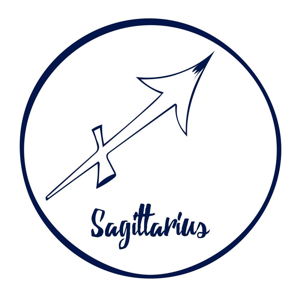 Hand drawn Zodiak signs. White Sagittarius zodiac icons on a white background. Astrological symbols of the zodiac. Vedic astrology. vector