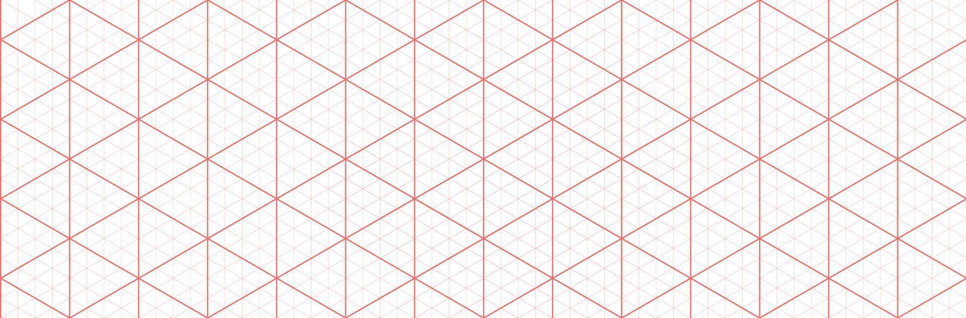 Orange isometric grid graph paper background. Seamless pattern guide background. Desigh for engineering or mechanical layout drawing. Vector illustration