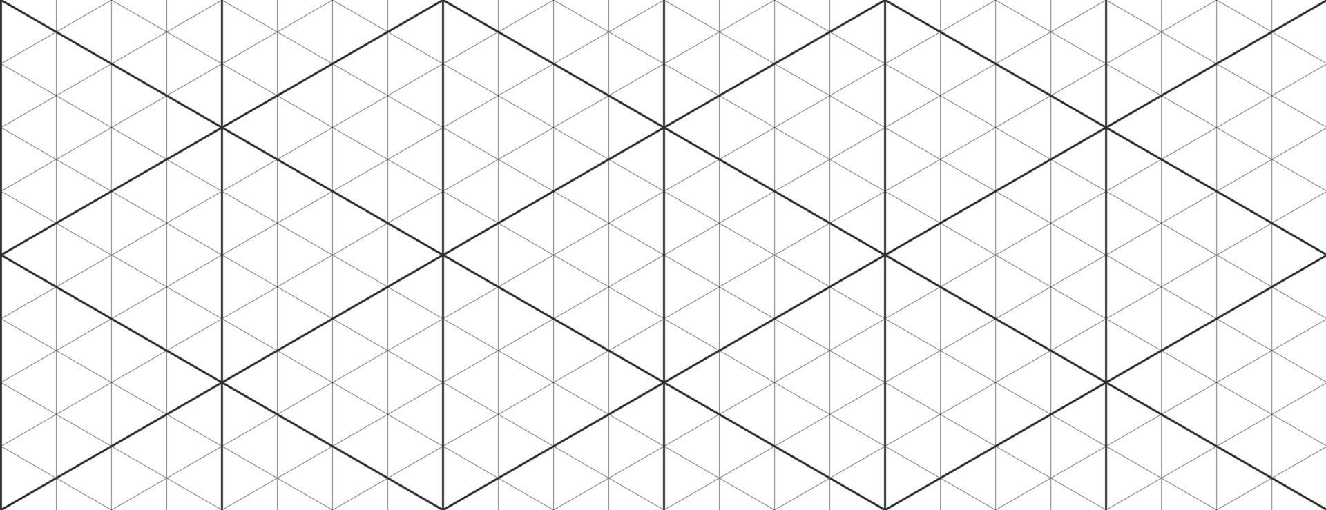 Black isometric grid graph paper background. Seamless pattern guide
