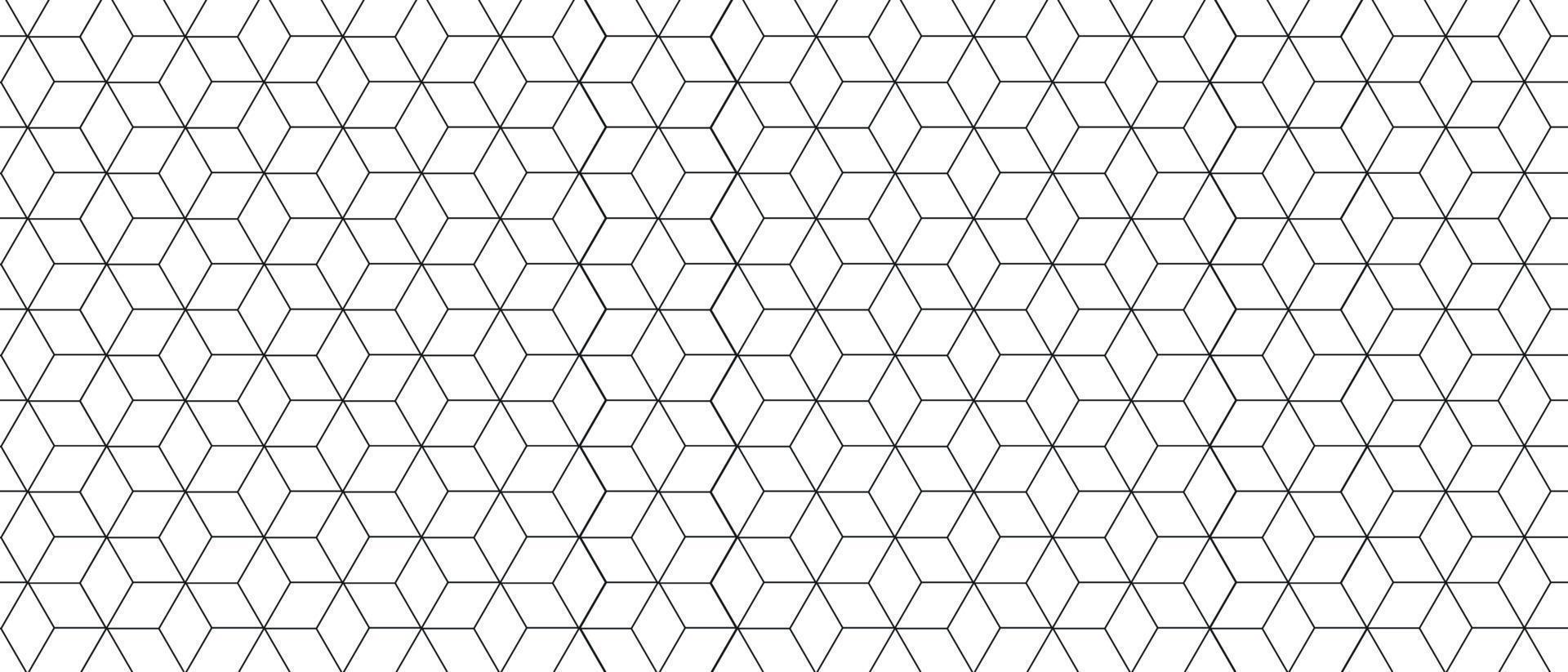 Seamless cube geometric pattern. Square or hexagon background. Vector illustration