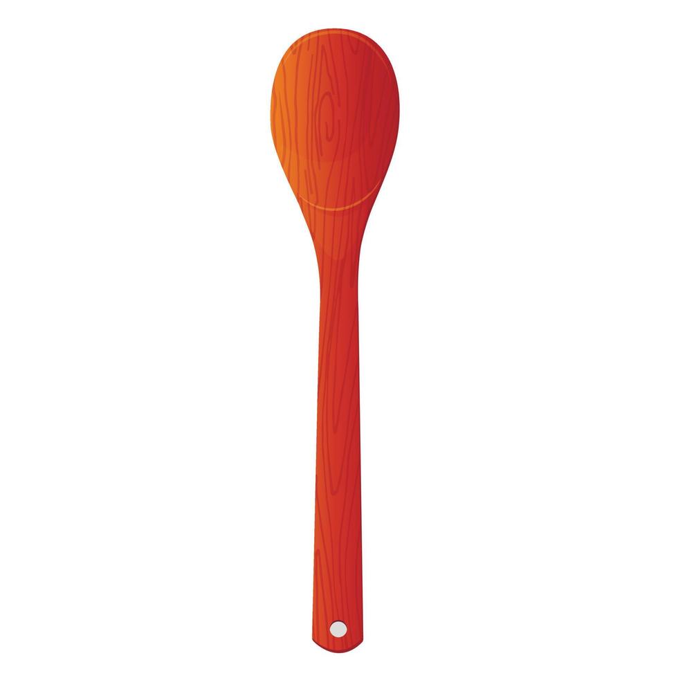 Wooden spoon vector illustration. Traditional dishes. Bamboo. Isolated on a white background.