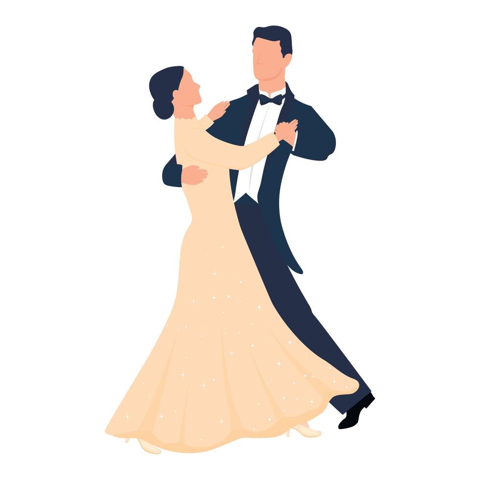 Waltz. Ballroom dancing. Foxtrot. Classical music. Wedding dance of the bride and groom. Vector. Dancing couple man and woman. Elegance. Retro. vector