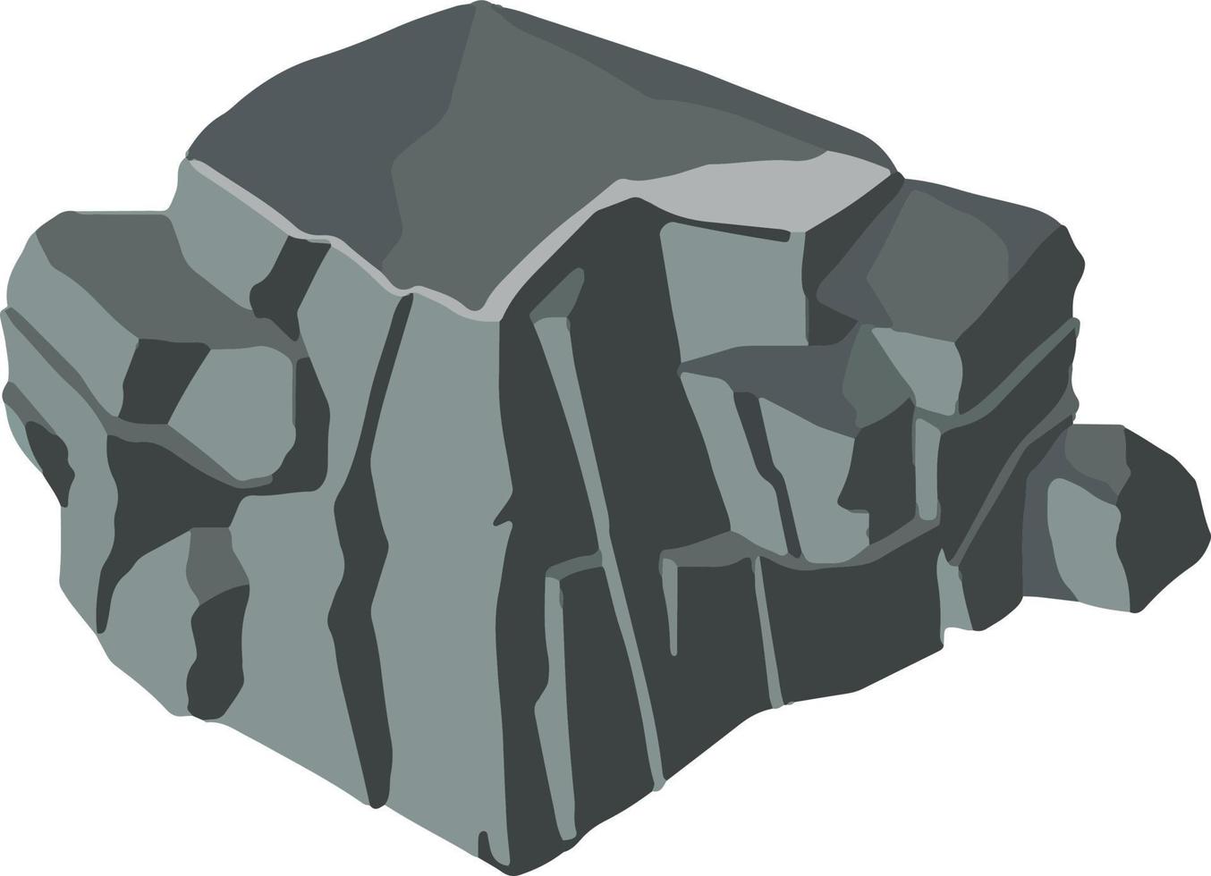 Illustration of an isometric island made of stone, a piece of stone ground vector