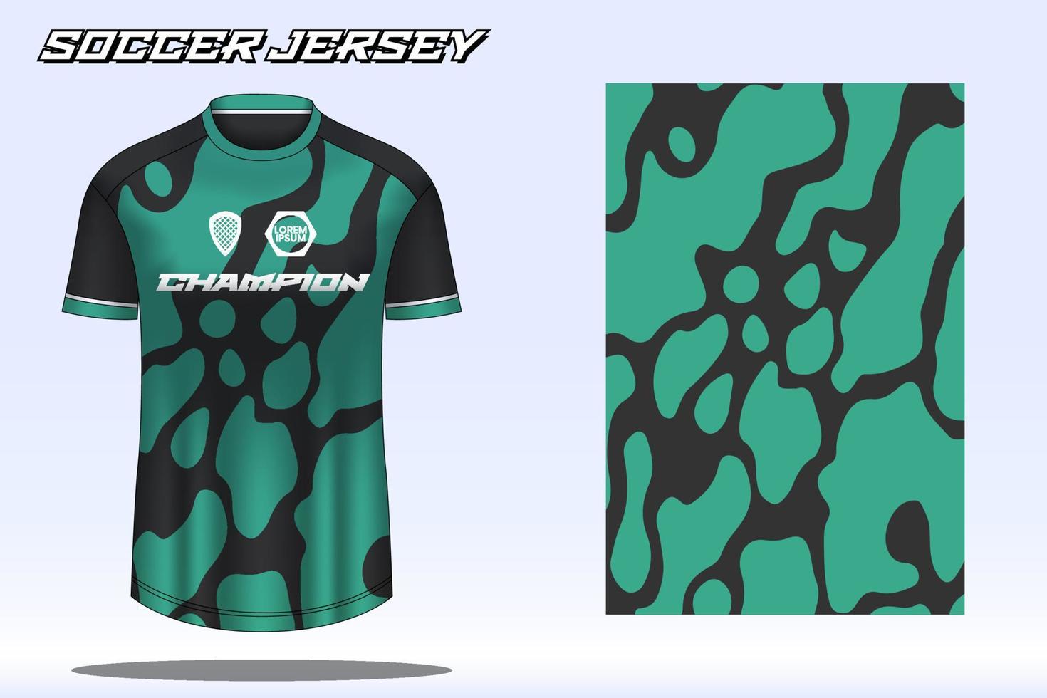 Soccer jersey sport t-shirt design mockup for football club vector