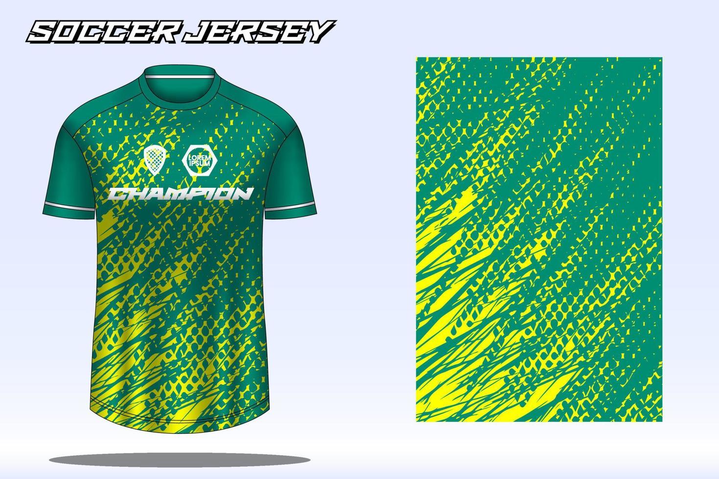Soccer jersey sport t-shirt design mockup for football club vector