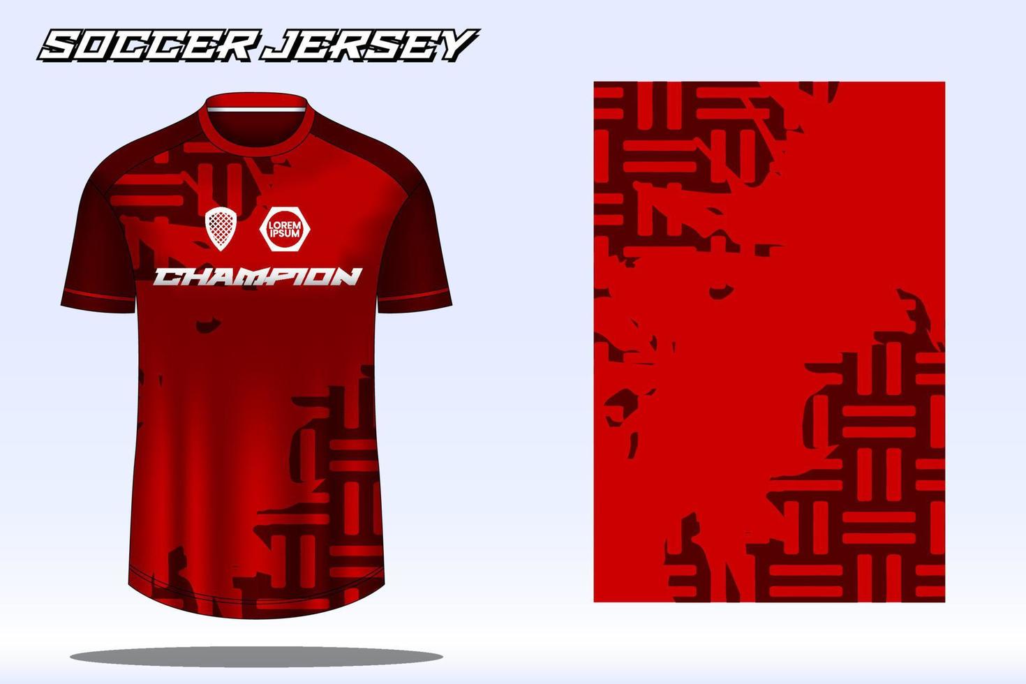 Soccer jersey sport t-shirt design mockup for football club vector