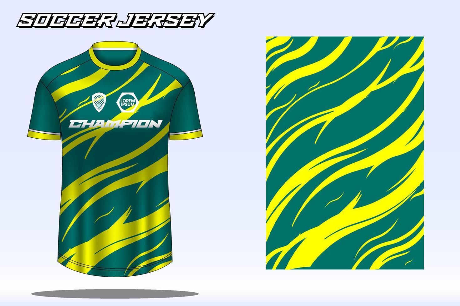 Soccer jersey sport t-shirt design mockup for football club vector