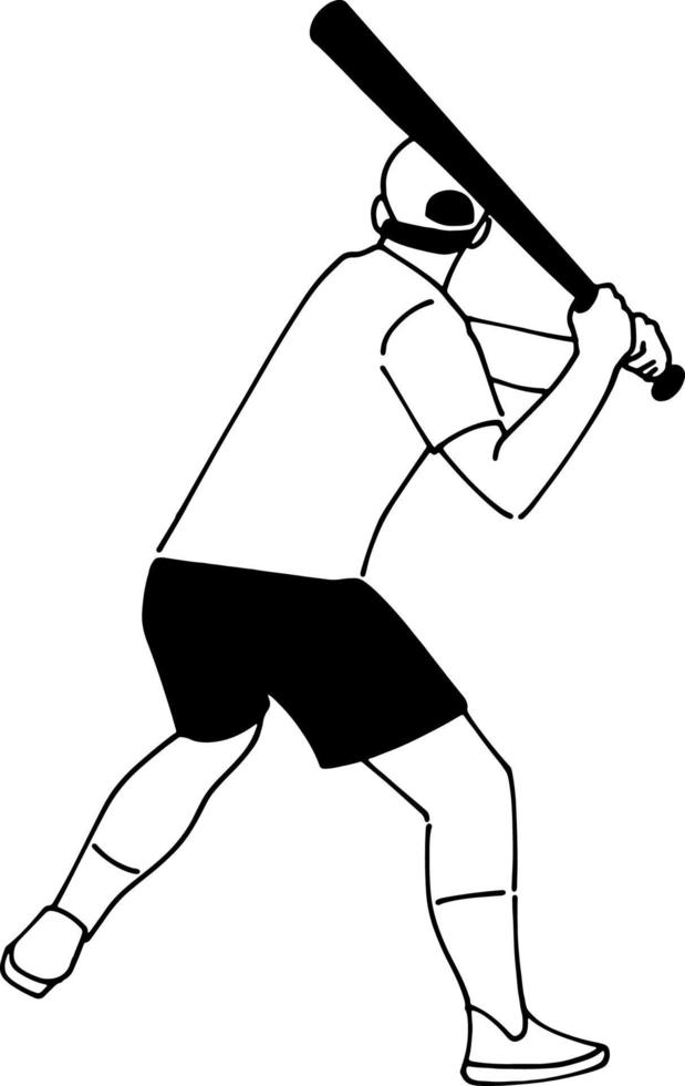 Illustration of a man playing baseball vector