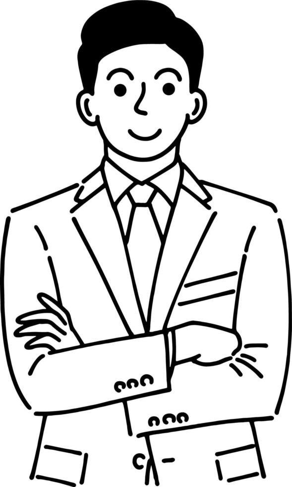 Illustration of a business man posing ready vector