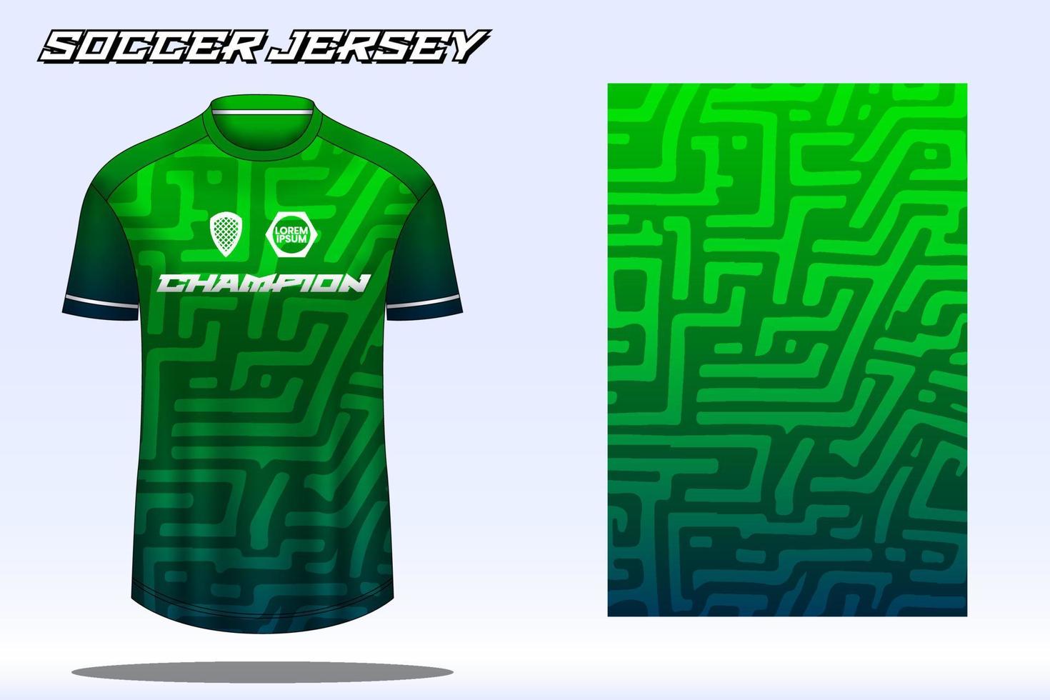 Soccer jersey sport t-shirt design mockup for football club vector