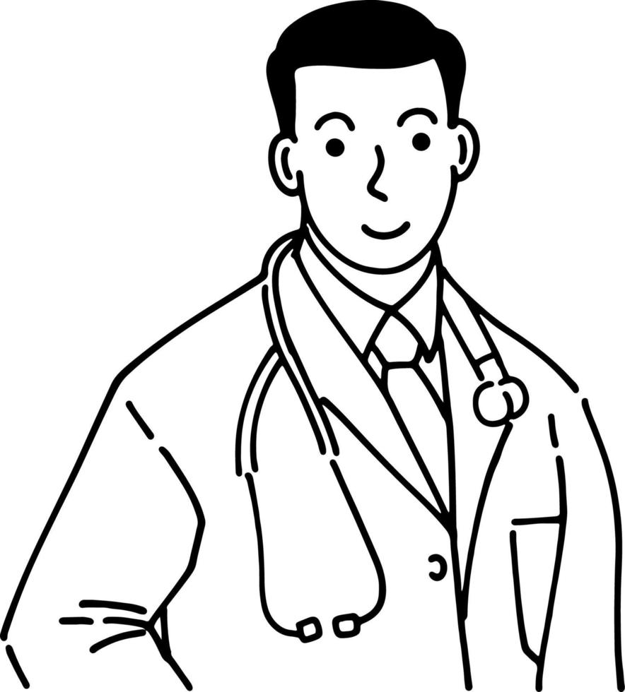 Illustration of a male doctor vector