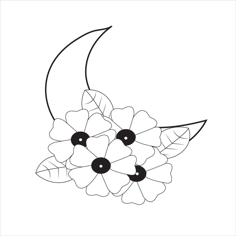 abstract flower coloring page.flower coloring page vector