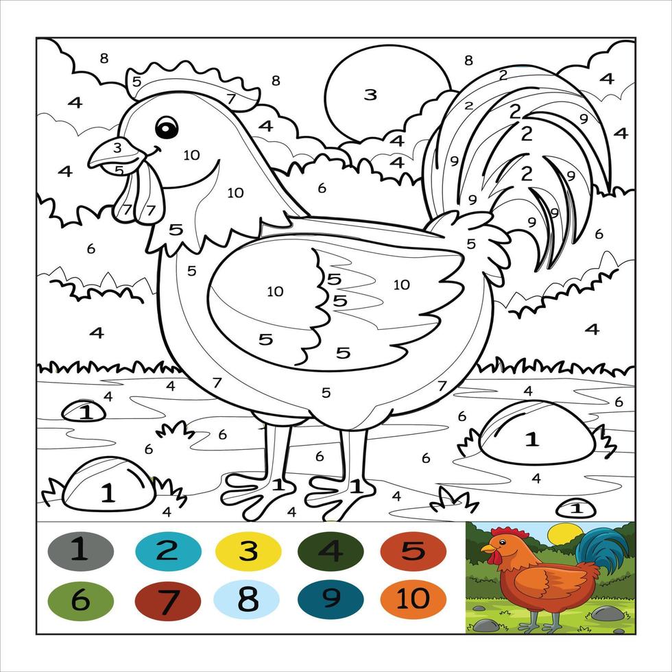 number coloring page vector