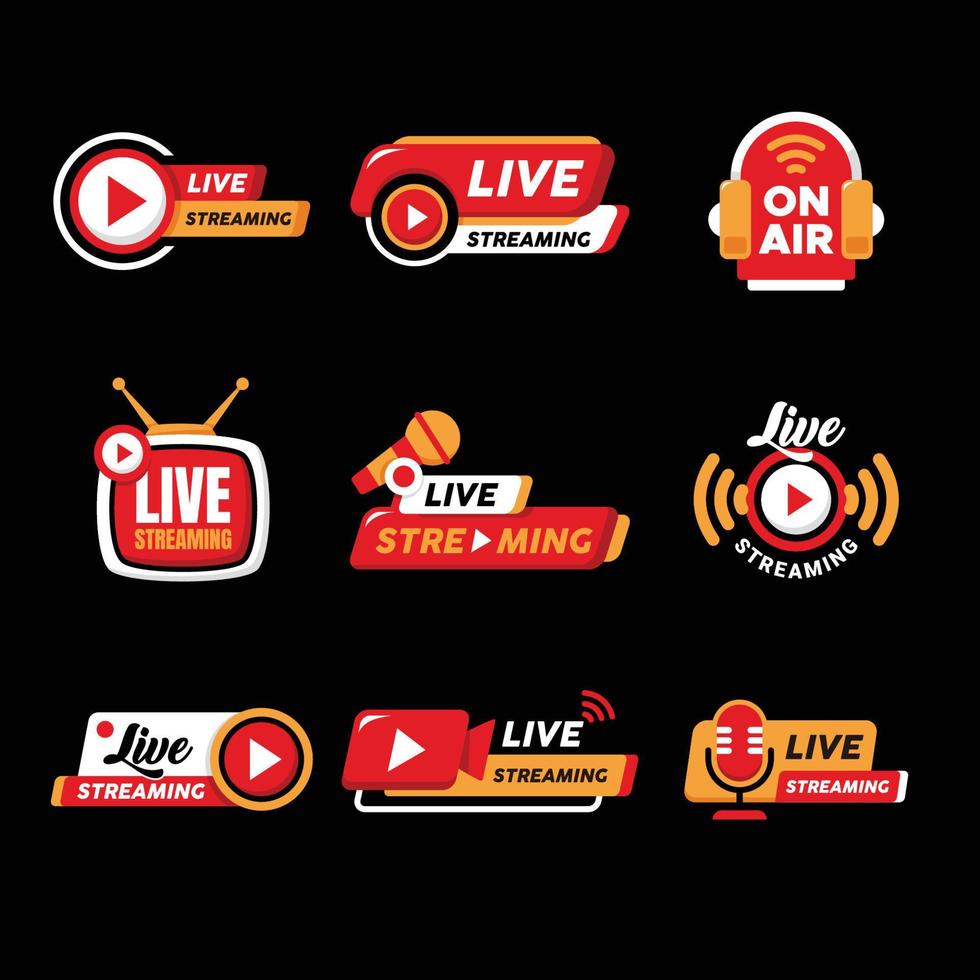 Live Streaming Badge and Label vector