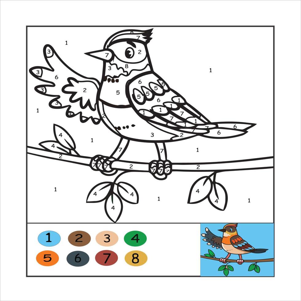 number coloring page vector