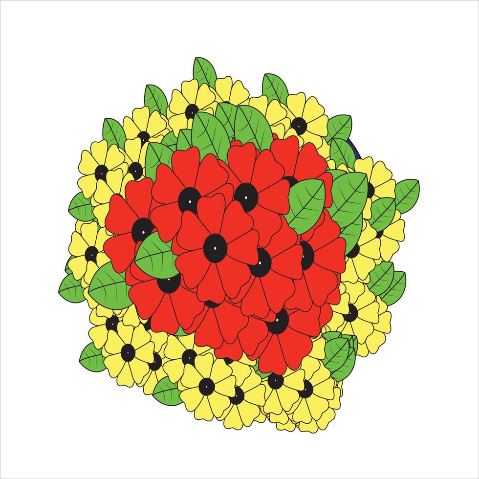 abstract flower coloring page.flower coloring page vector