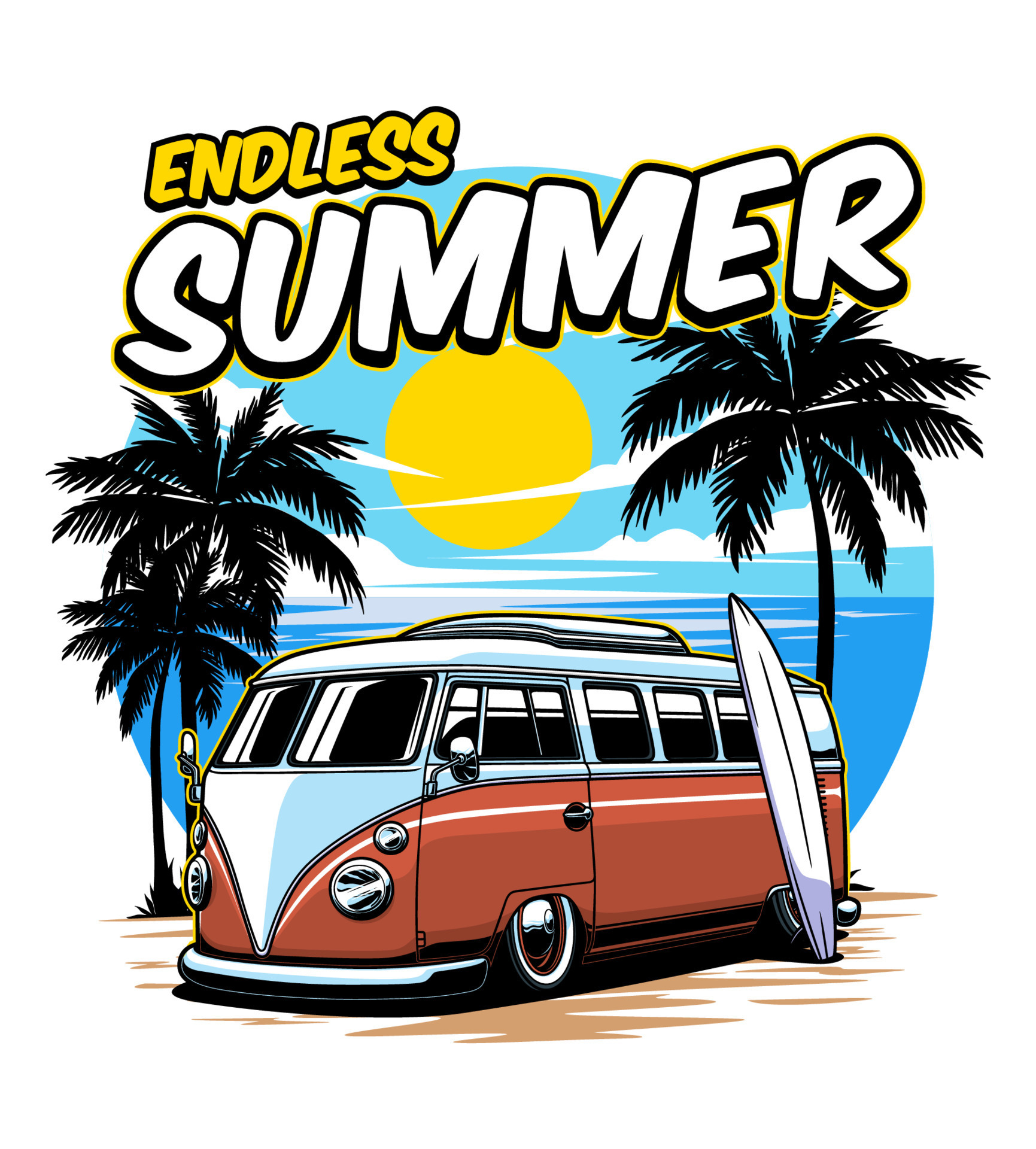 Endless Summer Trip 20322667 Vector Art at Vecteezy