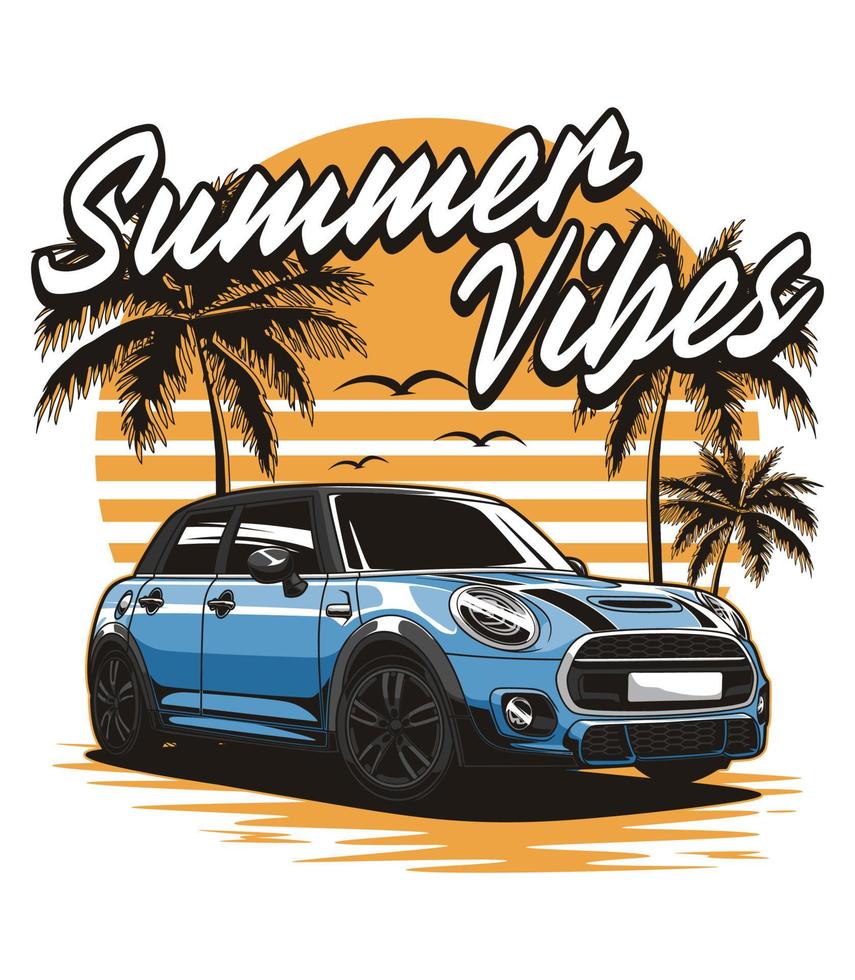 Summer Vibes Car vector