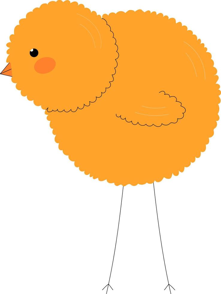 hand drawn little chick with long legs vector