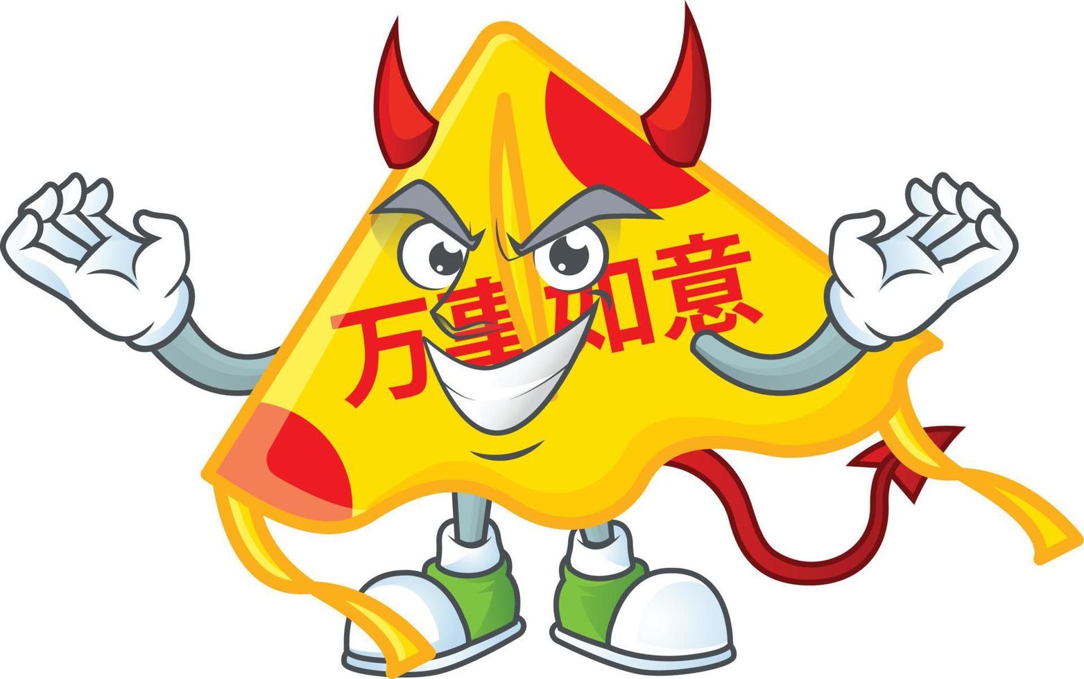 Chinese gold kite cartoon character style vector