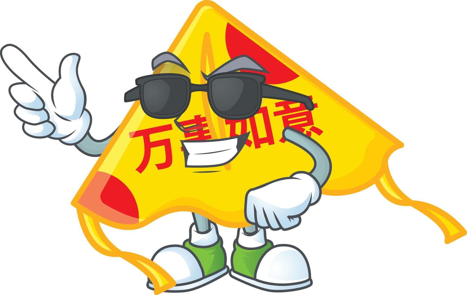 chino oro cometa dibujos animados personaje estilo vector