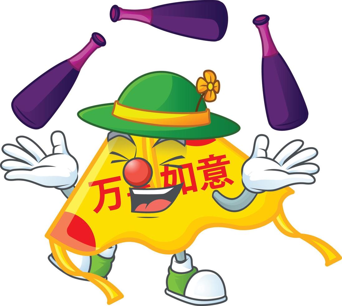 Chinese gold kite cartoon character style vector