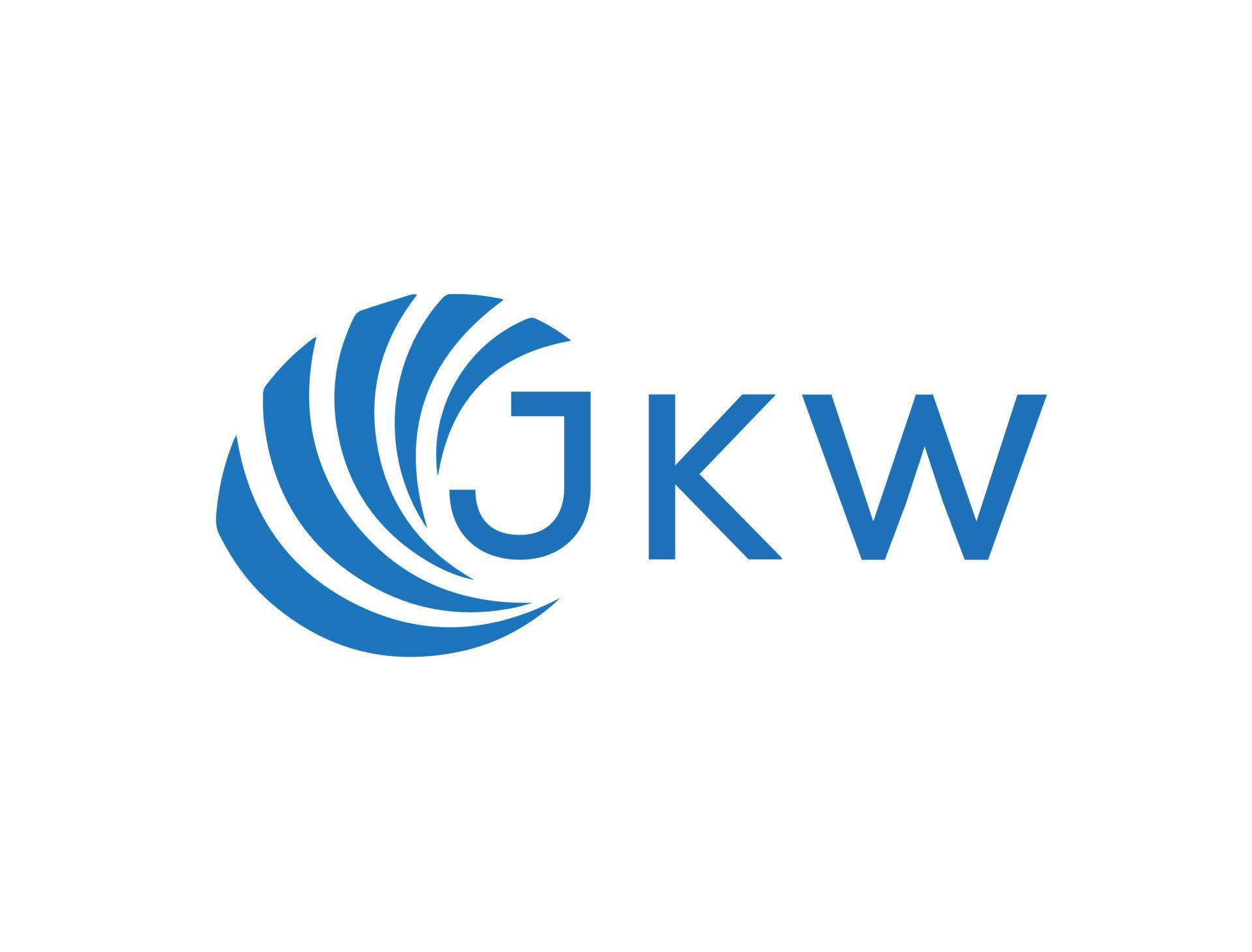 JKW abstract business growth logo design on white background. JKW