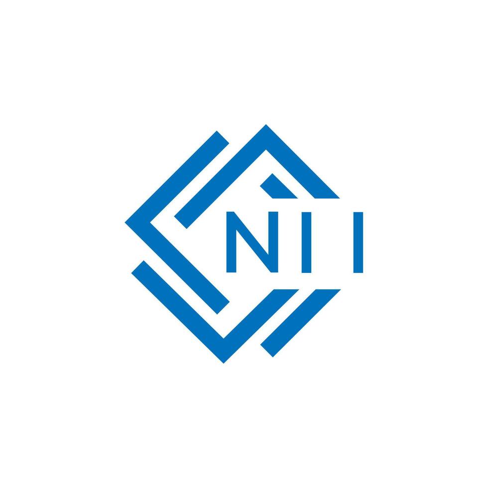 NII letter logo design on white background. NII creative circle letter logo concept. NII letter design. vector