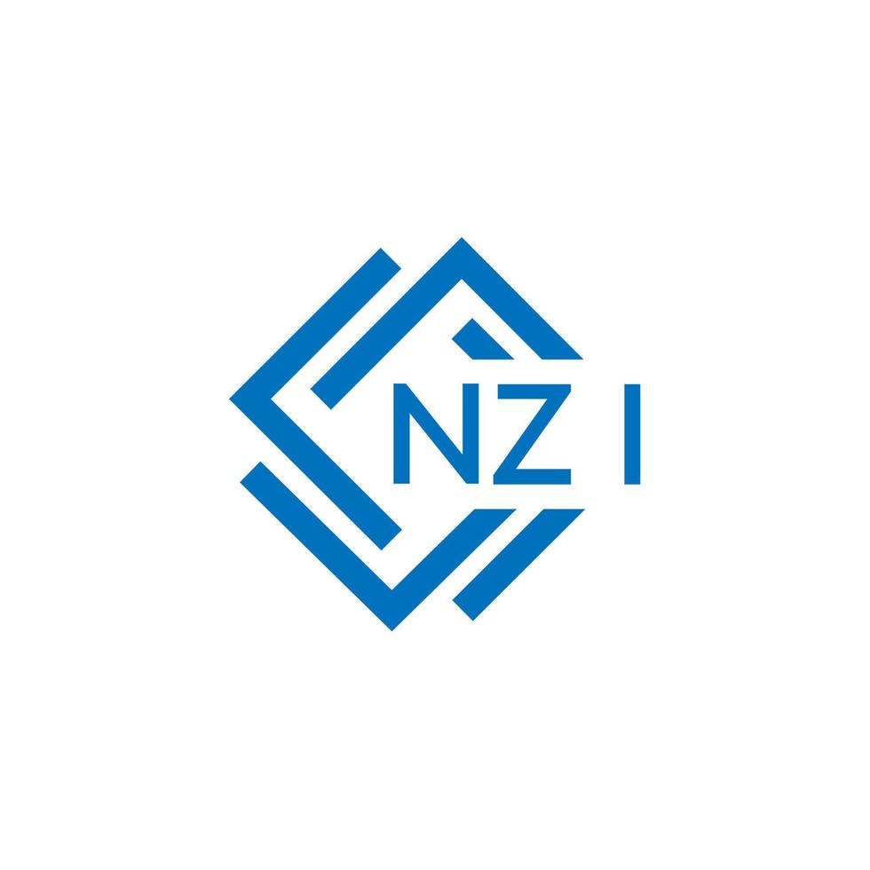 nzi letra logo diseño en blanco antecedentes. nzi creativo circulo letra logo concepto. nzi letra diseño. vector