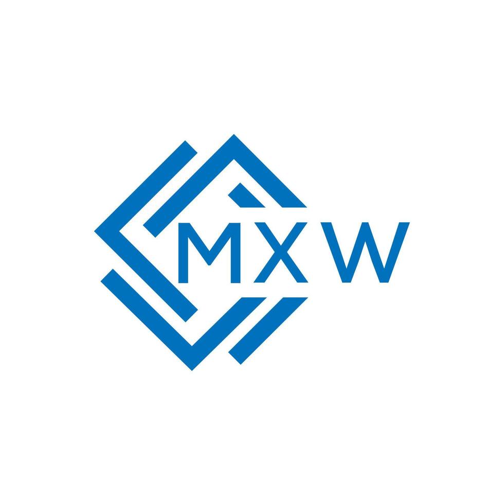 MXW letra logo diseño en blanco antecedentes. MXW creativo circulo letra logo concepto. MXW letra diseño. vector