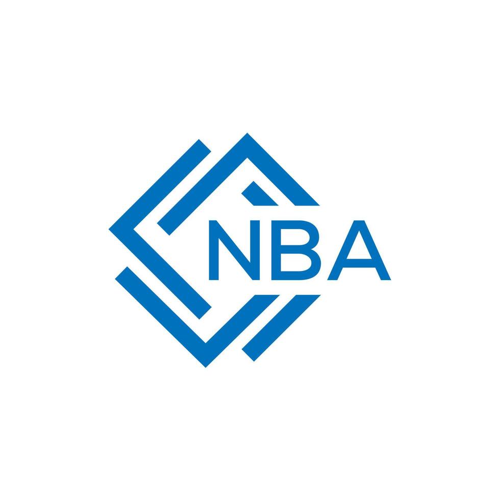 NBA letter logo design on white background. NBA creative circle letter logo concept. NBA letter design. vector