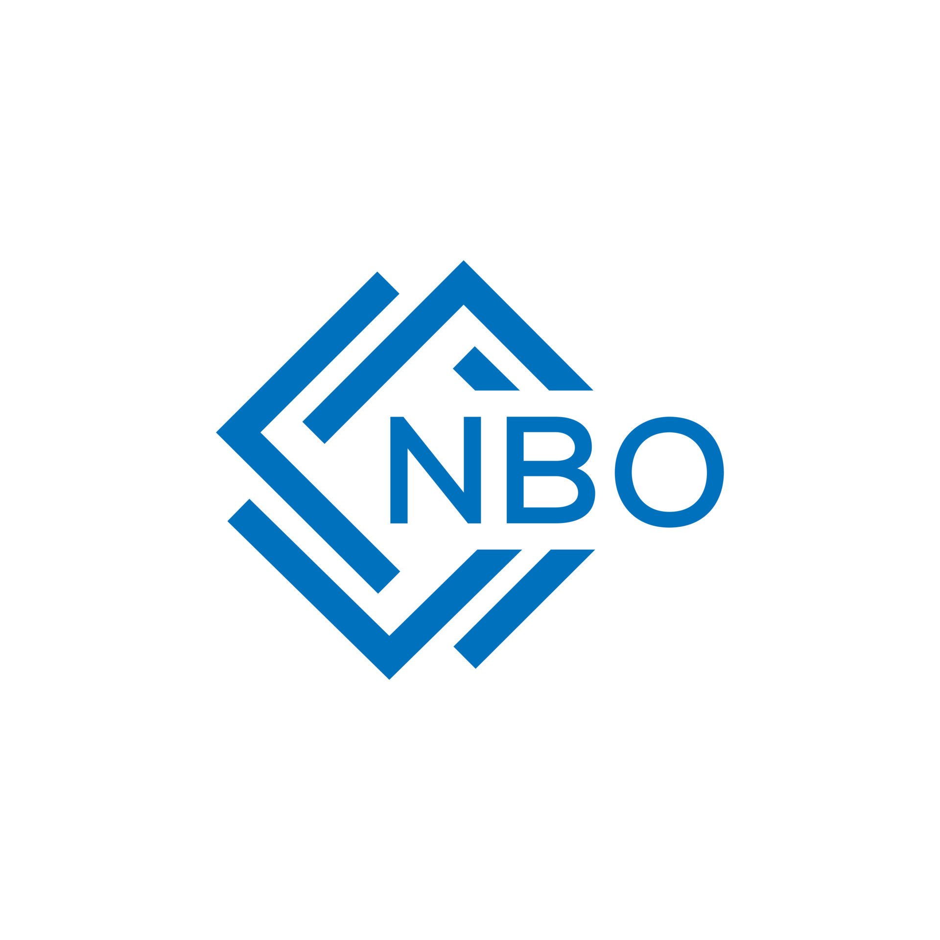 NBO letter logo design on white background. NBO creative circle letter