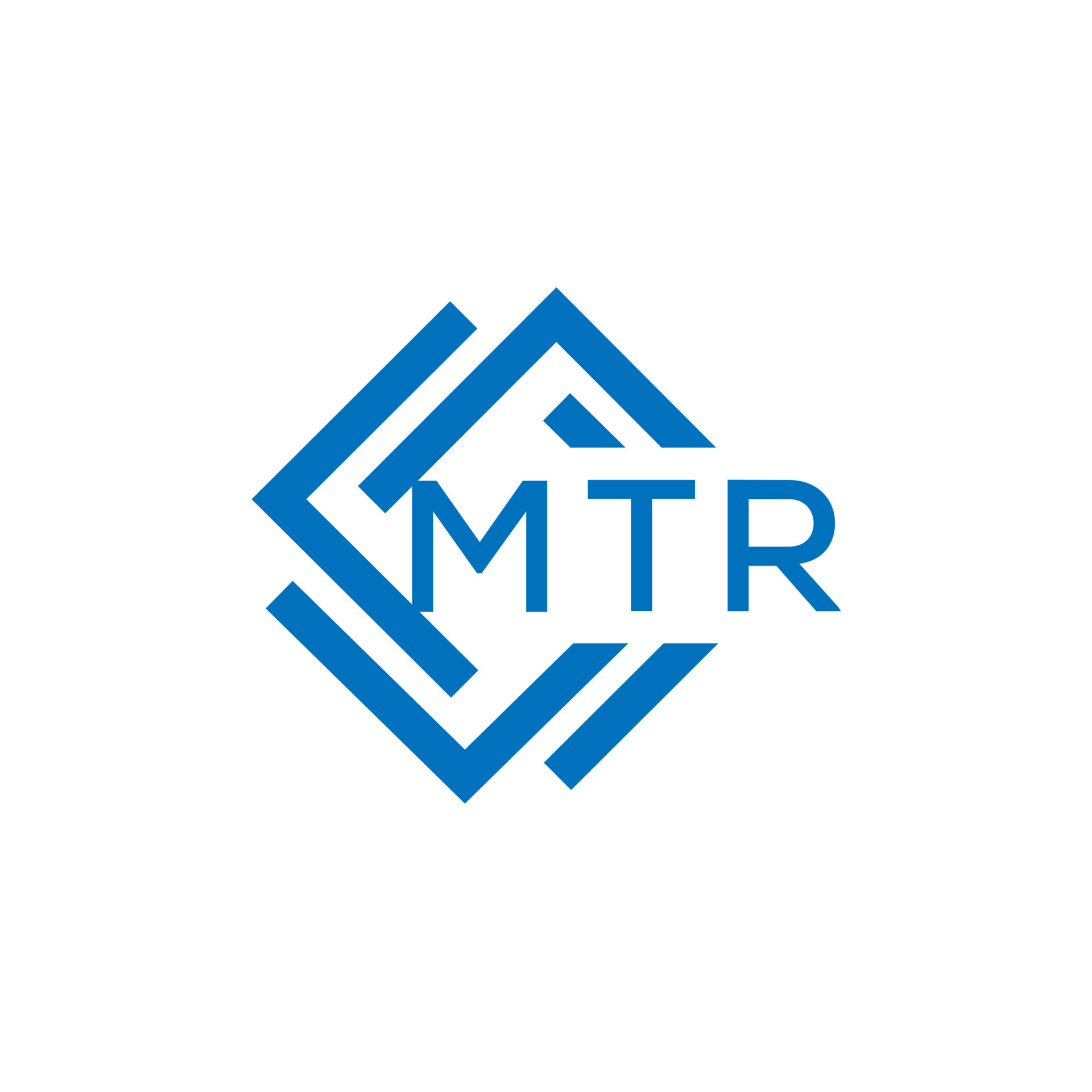 MTR letter logo design on white background. MTR creative circle letter