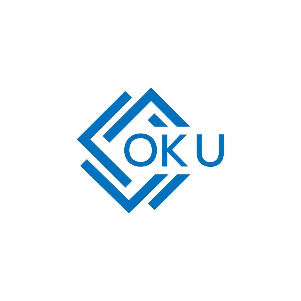 OKU letter logo design on white background. OKU creative circle letter logo concept. OKU letter design. vector