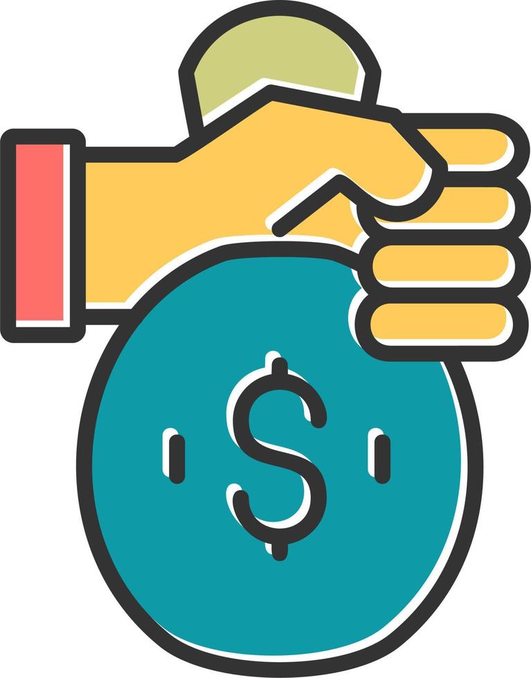 Money Bag Hand Vector Icon