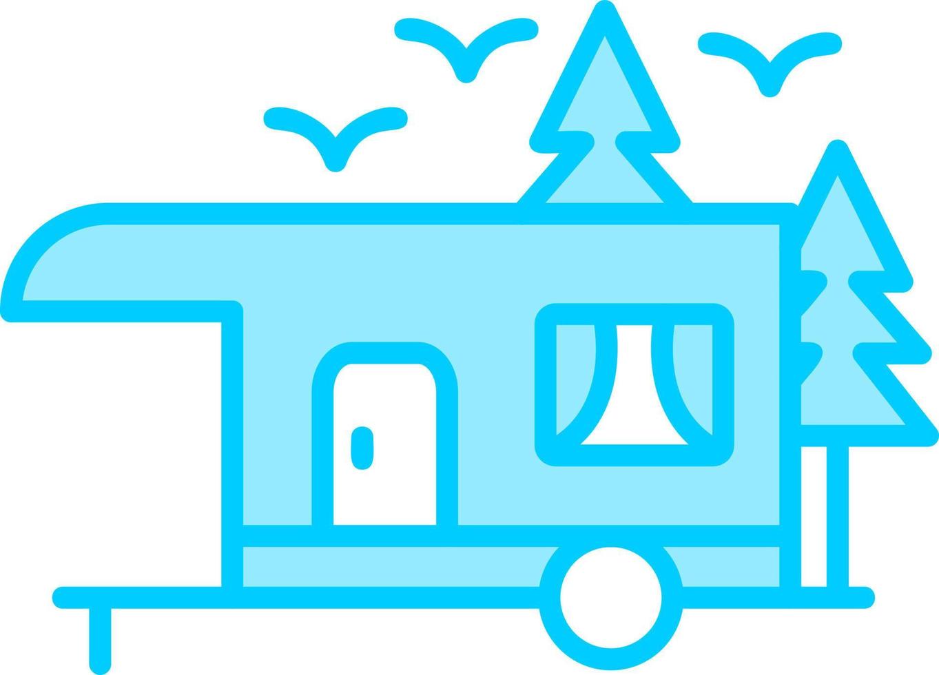 Camping Trailer Vector Icon