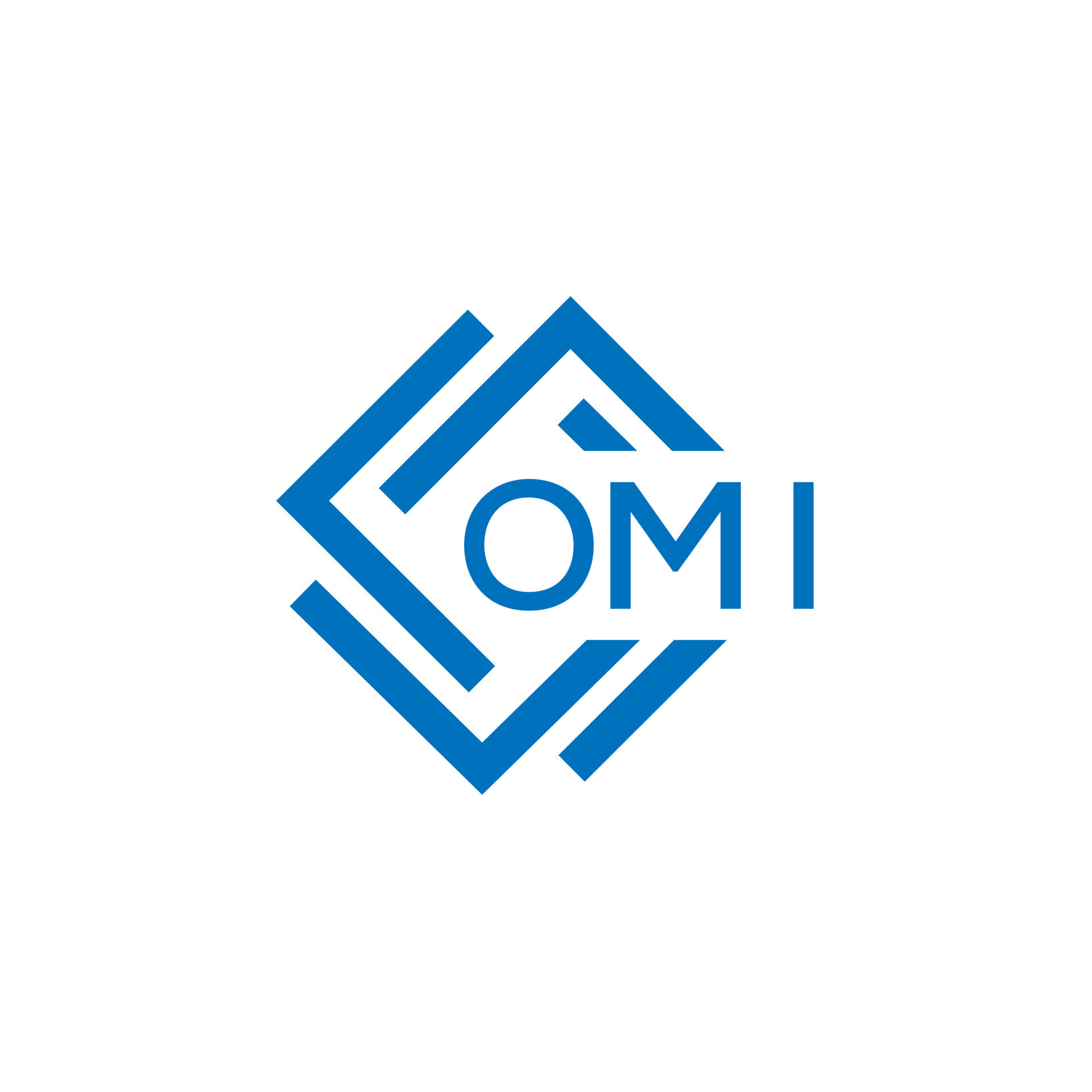 OMI letter logo design on white background. OMI creative circle letter