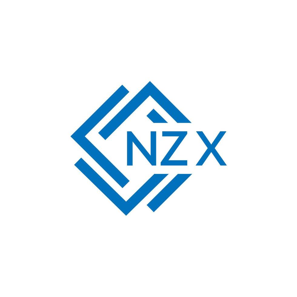 NZX letter logo design on white background. NZX creative circle letter logo concept. NZX letter design. vector