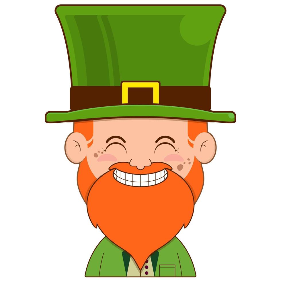 elf leprechaun happy face cartoon cute for saint patrick's day vector