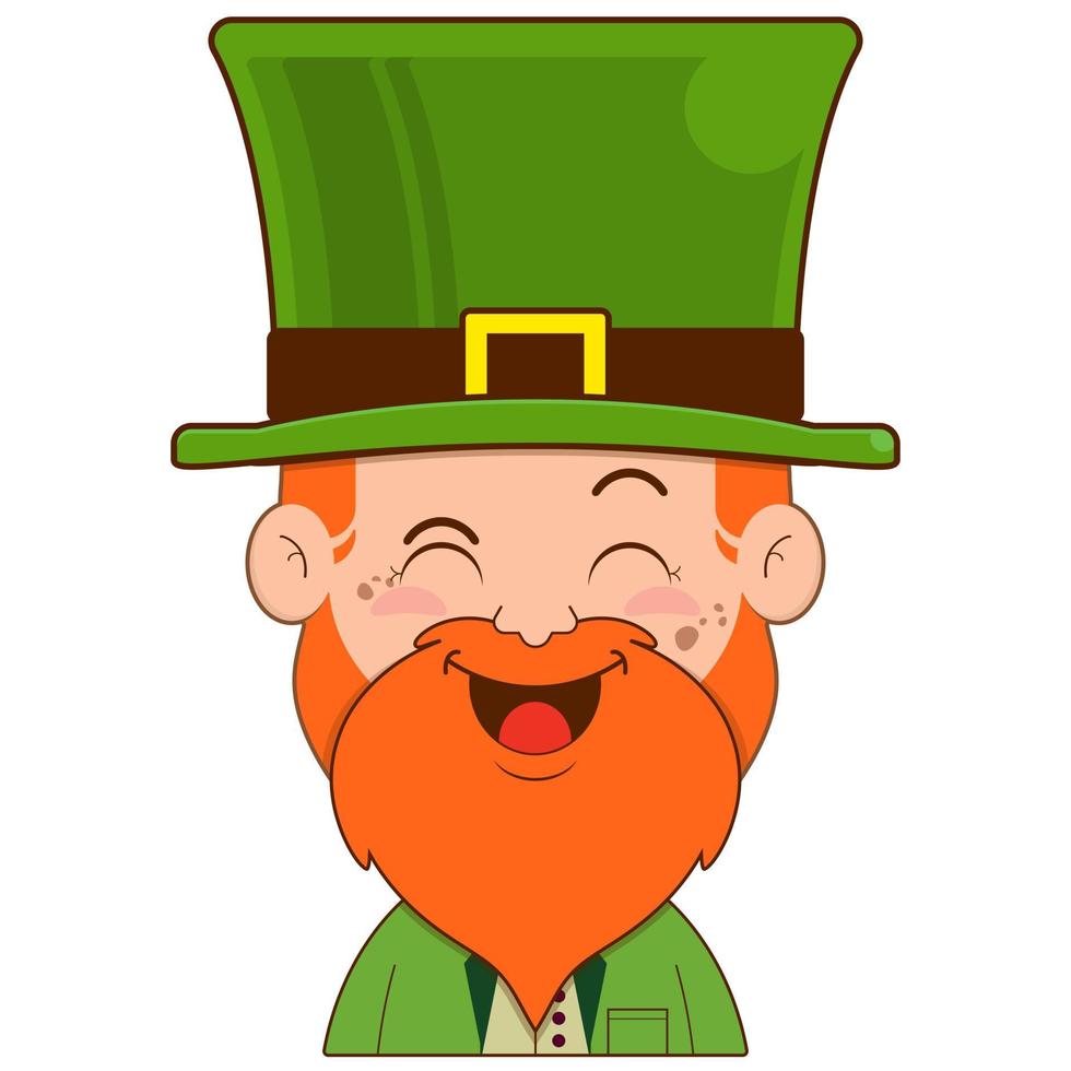 elf leprechaun happy face cartoon cute for saint patrick's day vector