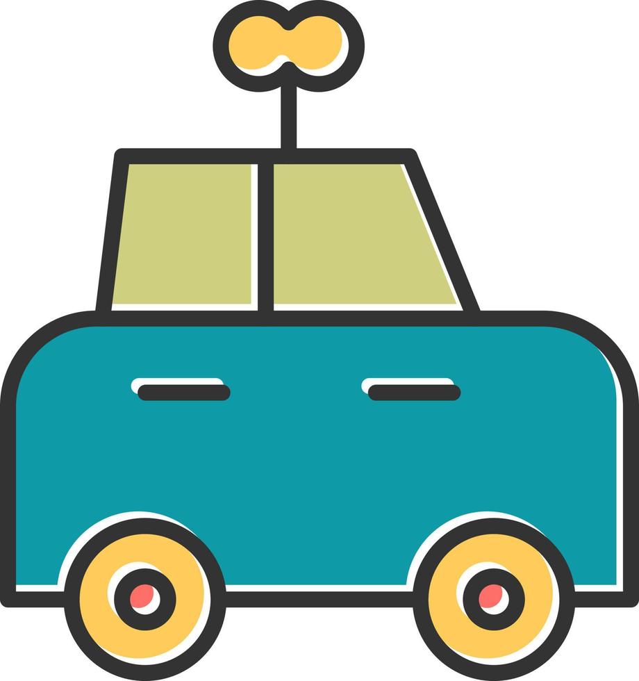 Car Toy with Key Vector Icon