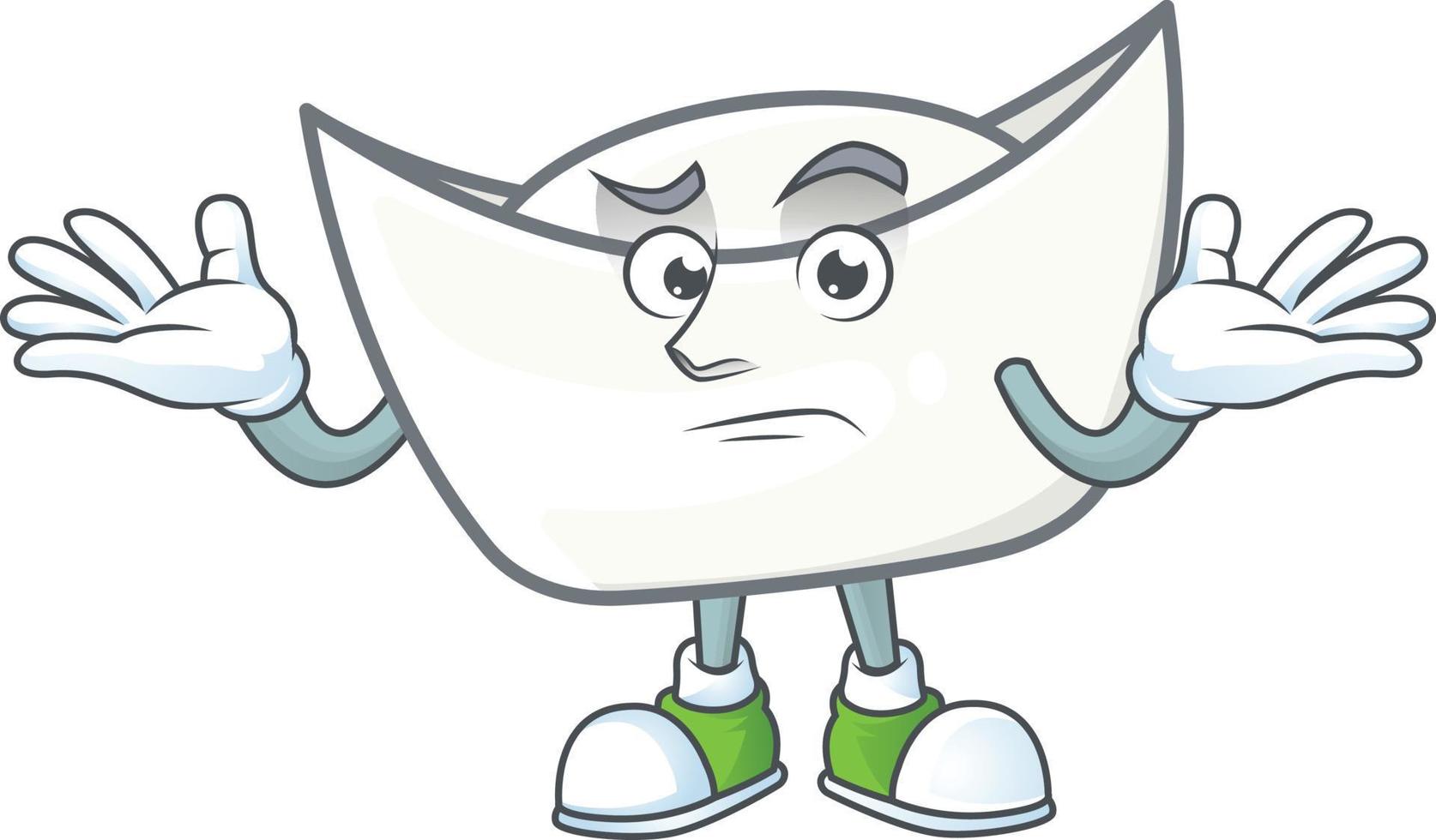 Chinese white ingot mascot vector