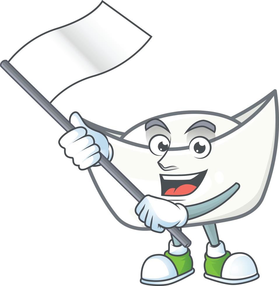 Chinese white ingot mascot vector