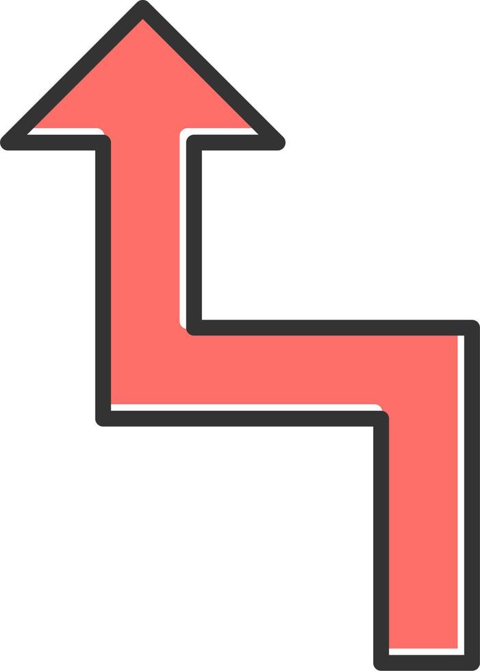 Zigzag Arrow Vector Icon