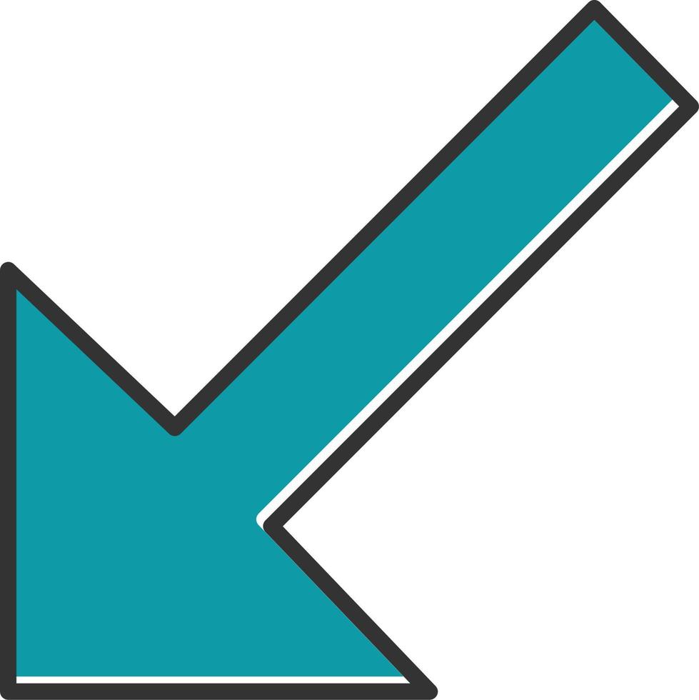 Down Left Arrow Vector Icon