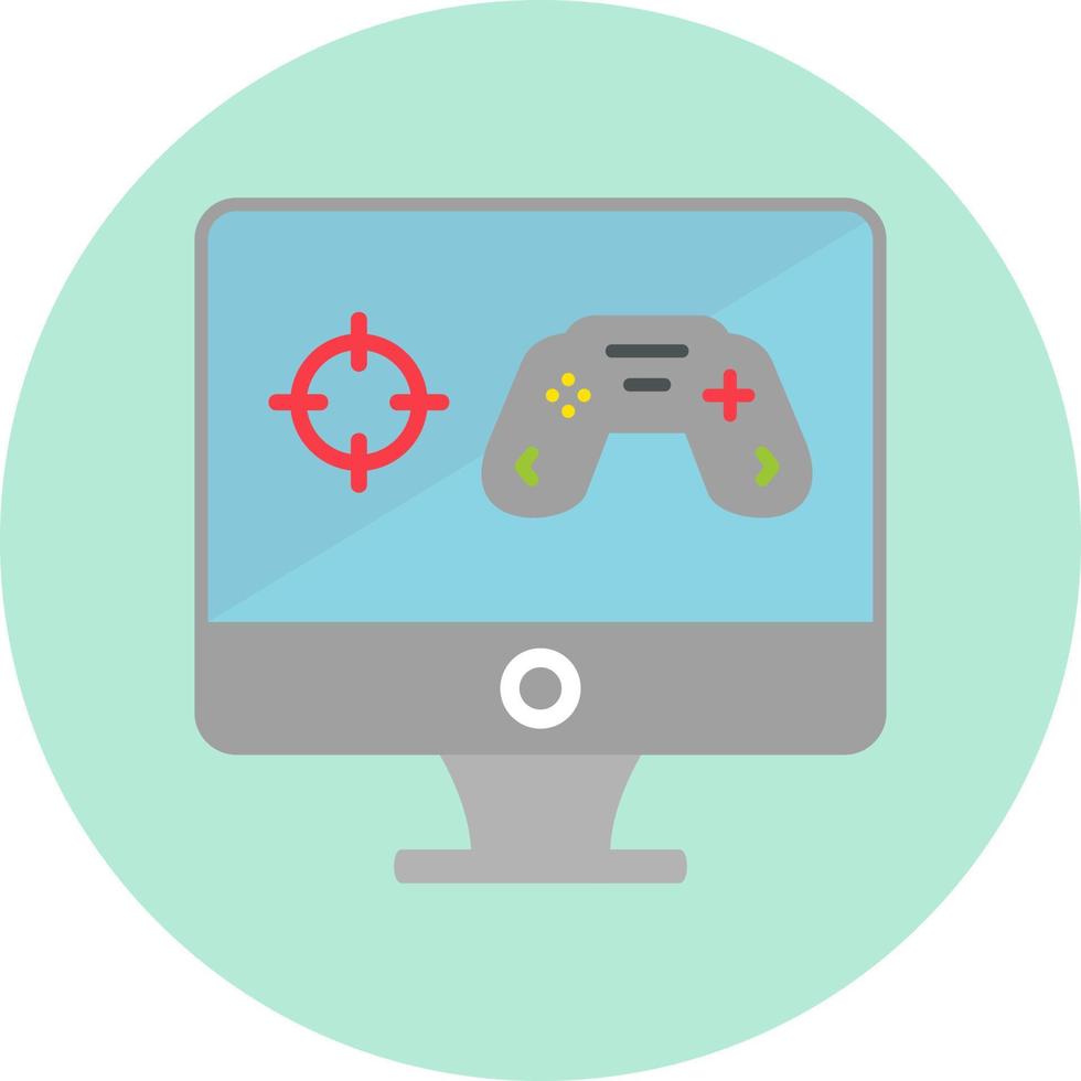 jugar juego en ordenador personal vector icono